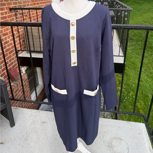 NWT Lilly Pulitzer Kennedy Classic Shift Dress True Navy Size XL - Picture 5 of 13